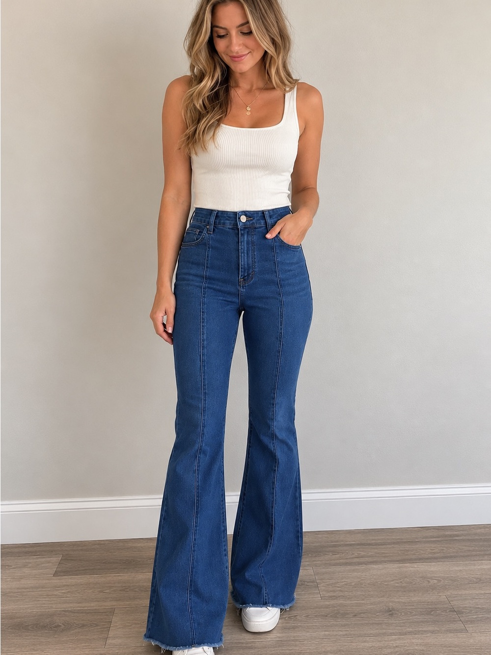 Vervet High-Rise Flare Jeans Women Blue Denim Pants